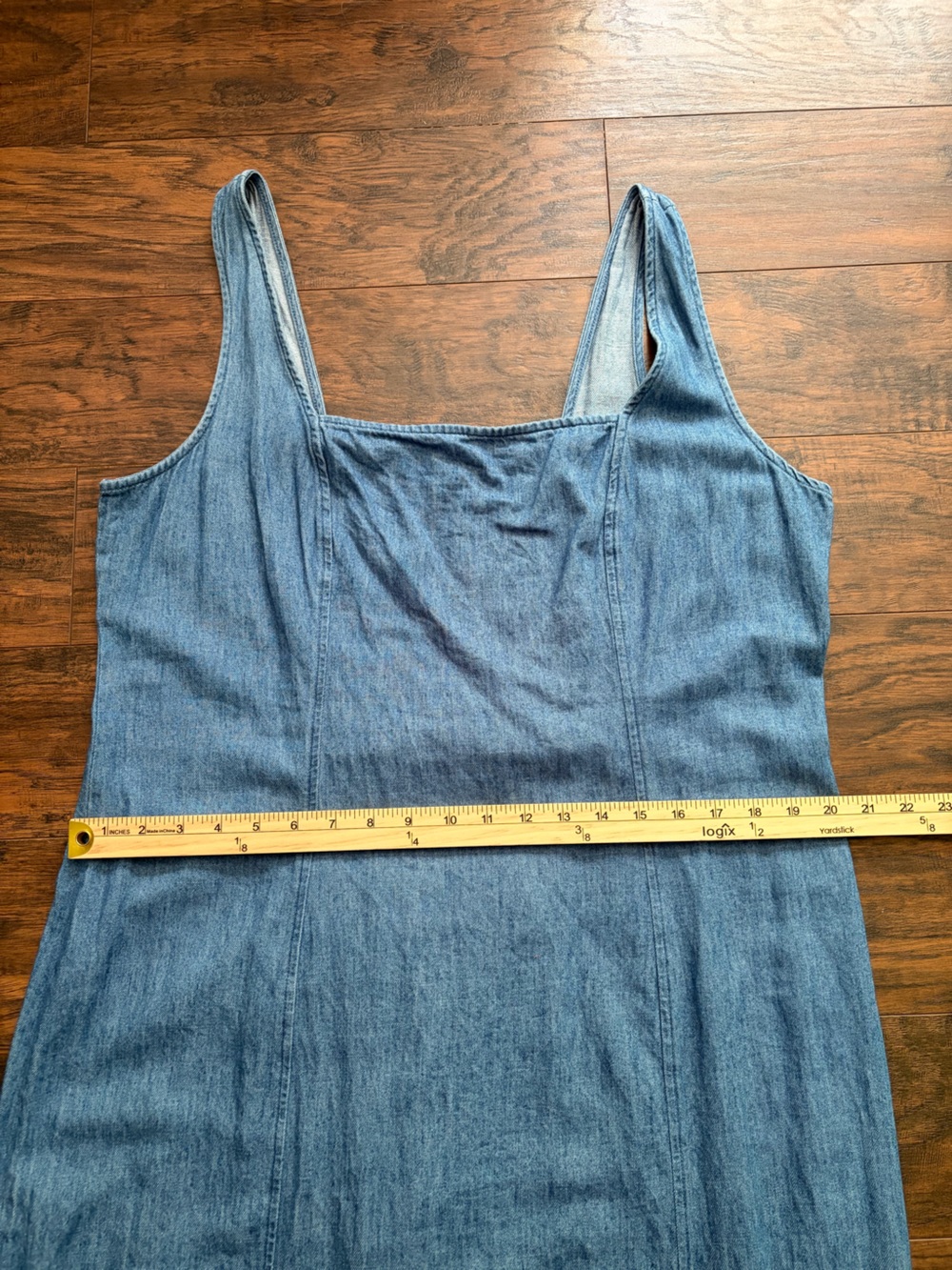 Old Navy Cotton Denim Square Neck Midi Dress - Picture 9 of 13